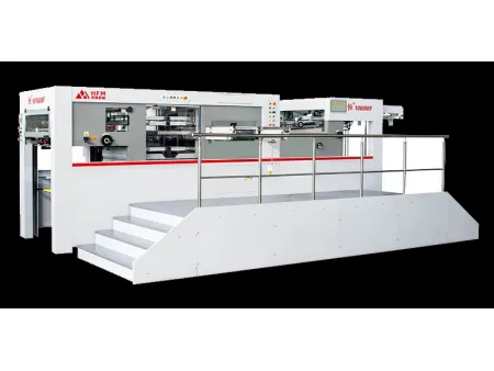 Máquina de corte e vinco plana automática com unidade de descarte