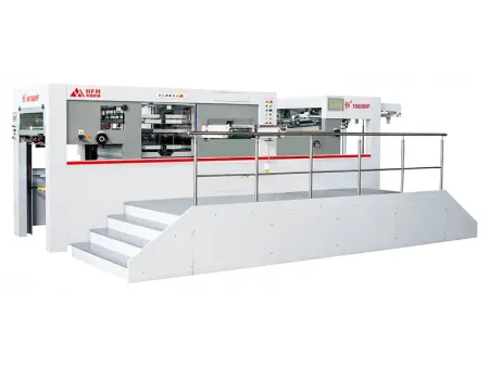 Máquina de corte e vinco plana automática com unidade de descarte