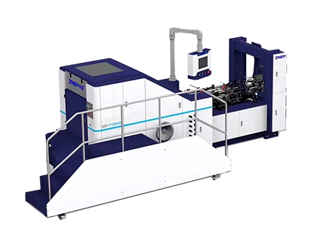 Máquina para fabricação de sacos de papel kraft com alças chatas dobradas