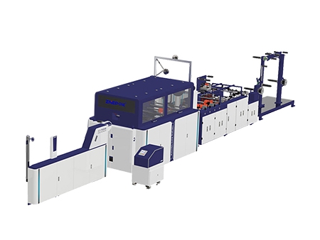 Máquina automática para fabricação de sacos de papel kraft com alças torcidas e alças chatas