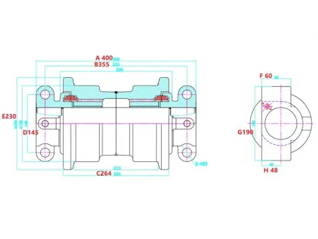 Rolete de esteira para escavadeira Volvo EC360