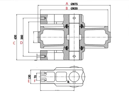 Roda guia para escavadeira Volvo EC460