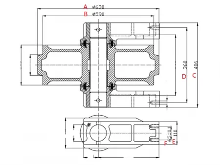 Roda guia para escavadeira Volvo EC360