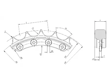 Segmento de roda motriz para trator de esteira Caterpillar D10