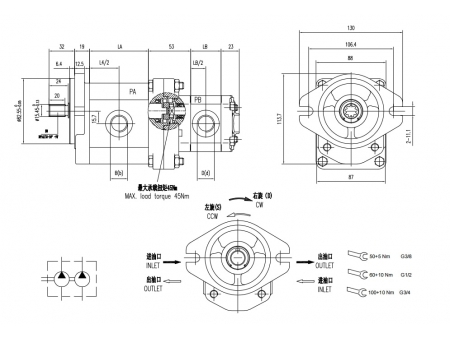 Bomba de engrenagem múltipla