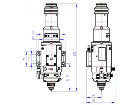 Cabeçote de corte a laser micro com foco manual (2kW)