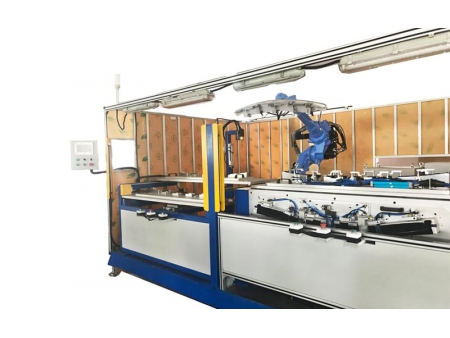 Sistema de dispensação de adesivo com robô (6 eixos)