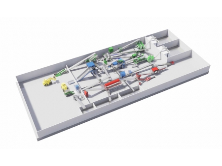 Sistema de tratamento de resíduos de construção