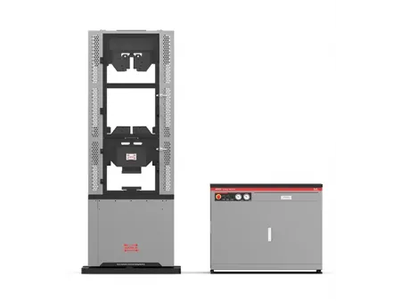 Máquina universal de ensaio servo-hidráulica, espaço duplo, garra de ação em cunha