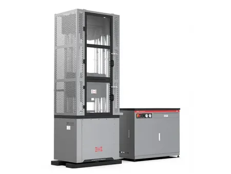 Máquina universal de ensaio servo-hidráulica, espaço duplo, garra de ação em cunha