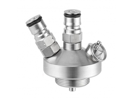 Válvula Extratora em Aço Inoxidável com Terminal Ball Lock Duplo/Conector de Engate Rápido para Barril de Cerveja