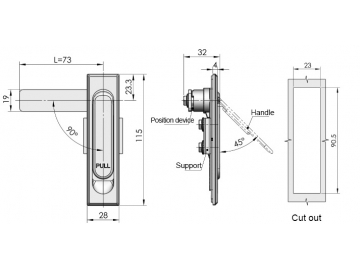 Fechadura para armário com puxador flexível MS717