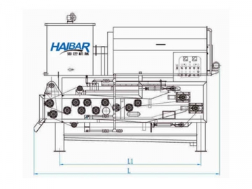 Filtro prensa de correia com tambor rotativo para espessamento-desaguamento – série HTB