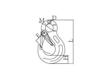 Gancho olhal de elevação em liga de aço com trava de segurança