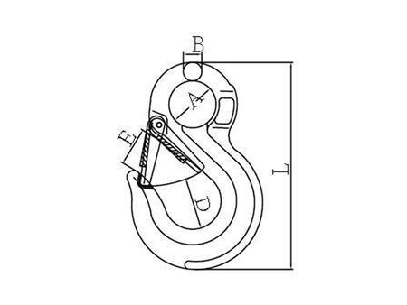 Gancho olhal com trava de segurança em liga de aço