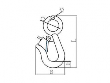 Gancho mosquetão olhal em aço de carbono forjado