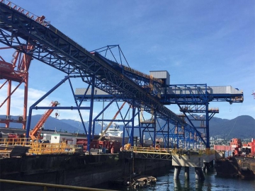 Esteira transportadora para carregador de navio