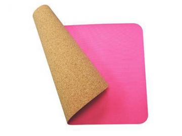 Tapete de yoga com textura de cortiça