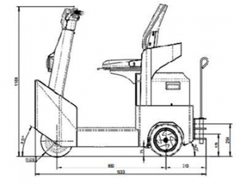 Rebocador/Reboque elétrico 1,200kg