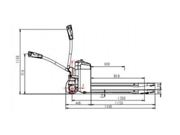 Porta-paletes elétrico 1,500Kg