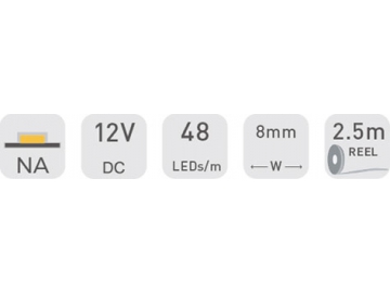 D548RGB 12V 8mm Fita LED comercial