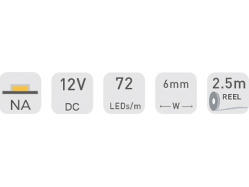 D872 12V 6mm Fita LED comercial