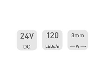 D6120H 24V 8mm  Fita LED flexível