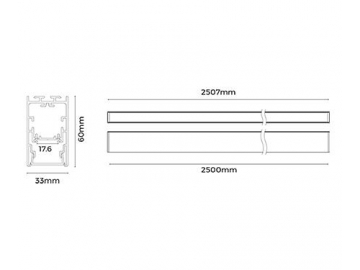 Perfil de alumínio para luminária LED linear  LS3360