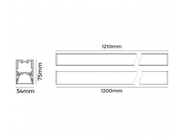 Perfil de alumínio para luminária LED linear para interiores  LS50