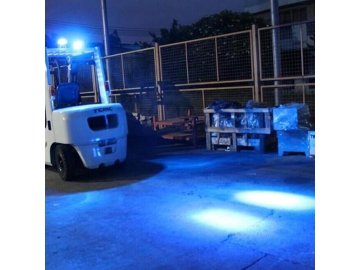 Holofote com 9 LEDs de segurança azul para empilhadeira