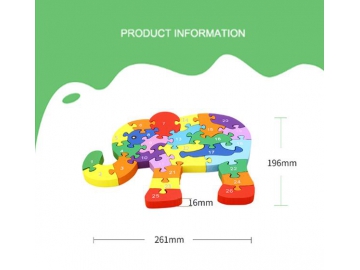 Quebra cabeça de madeira de alfabeto e números