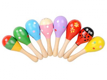 Maraca infantil de madeira