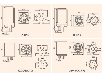 Relé Auxiliar Universal Séries RR2P/RR3P/JQX-10