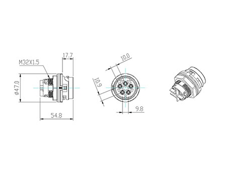 Modelo BC02: Conectores DIN (5 pinos)