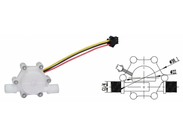 Sensor de fluxo de água tipo aba