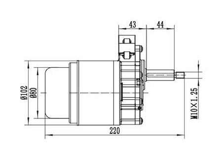 Motor de acionamento 250W (2800 RPM), PMDC motor escovado ZD101AZ1