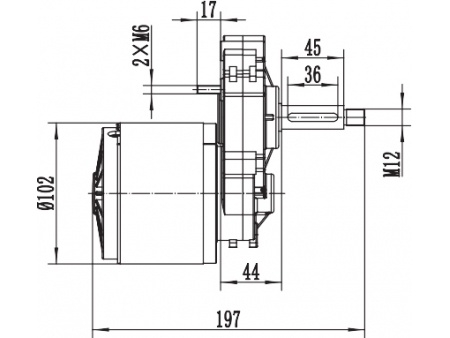 Motor de acionamento 250W (2000 RPM), PMDC motor escovado ZD101AZ3