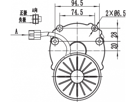 Motor de acionamento 250W (2000 RPM), PMDC motor escovado ZD101AZ3