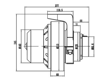 Montagem do motor de acionamento 500W (PMDC motor sem escova) TF110BH2
