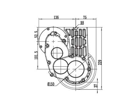 Montagem de motor de acionamento 500W (PMDC motor sem escova) TZ090AH1-JS13S