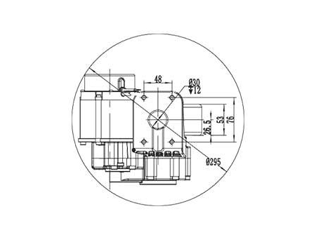 Montagem de motor de acionamento 500W (PMDC motor sem escova) TZ090AH1-JS13S