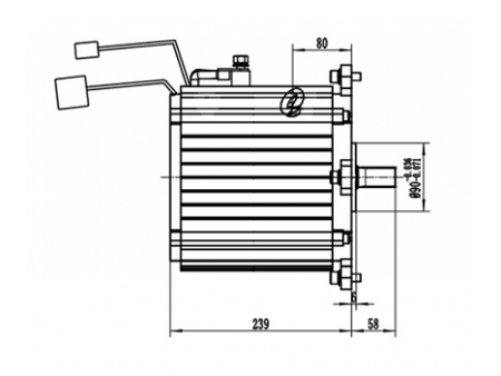 Motor de tração 6000-11000W, PMDC motor sem escova TZ210BX-T