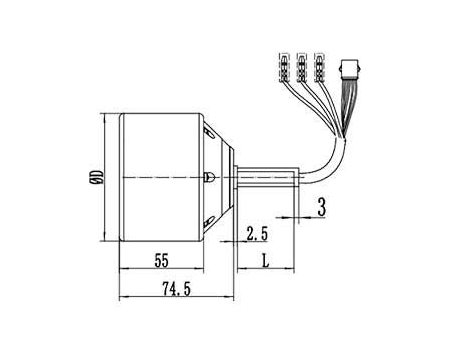 Motor de acionamento 200-250W, PMDC motor sem escova GF055AH