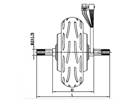 Motor de acionamento 150W, PMDC motor sem escova GF075AQH1