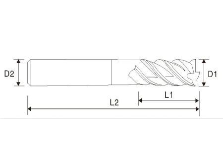 Fresa de extremidade  quadrada, de comprimento regular EMA03 (4 estrias)