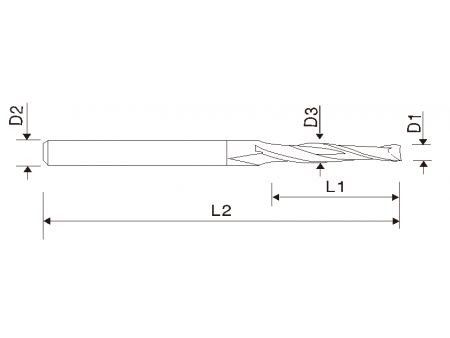 Fresa de extremidade quadrada e afilada  EMA15 (estria dupla)