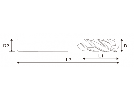 Fresa de carboneto com extremidade quadrada EMT03 (4 estrias)