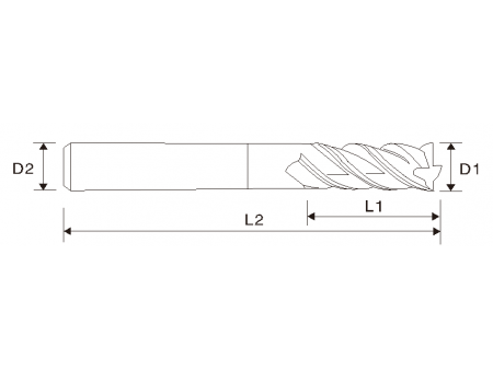 Broca de ranhurar de carboneto EMT04 (4 estrias), comprimento longo