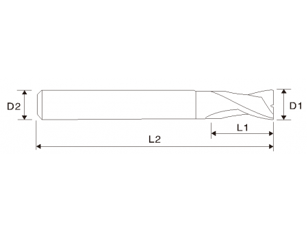 Fresa quadrada de carboneto (estria dupla) EMB02, comprimento longo