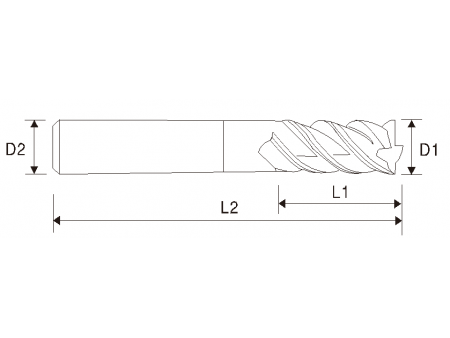 Fresa quadrada de carboneto EMC03 X5070, (4 estrias)